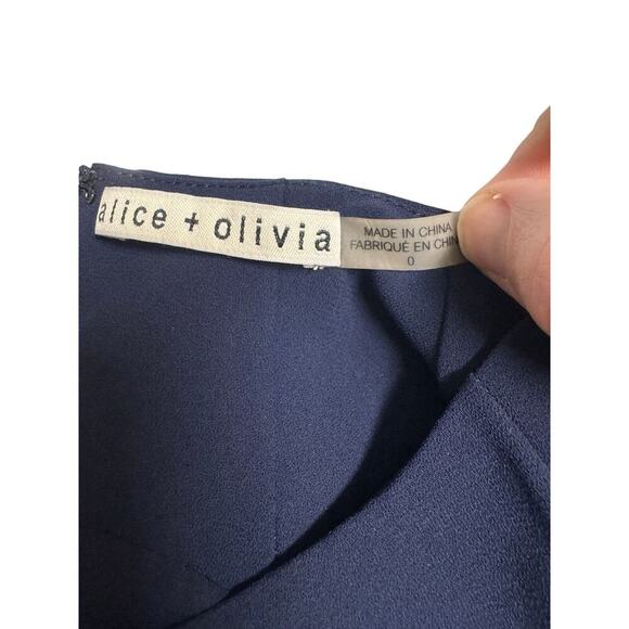 Alice + Olivia Sleeveless Sheath Dress in Navy Blue Size 0 Polyester - Picture 6 of 10